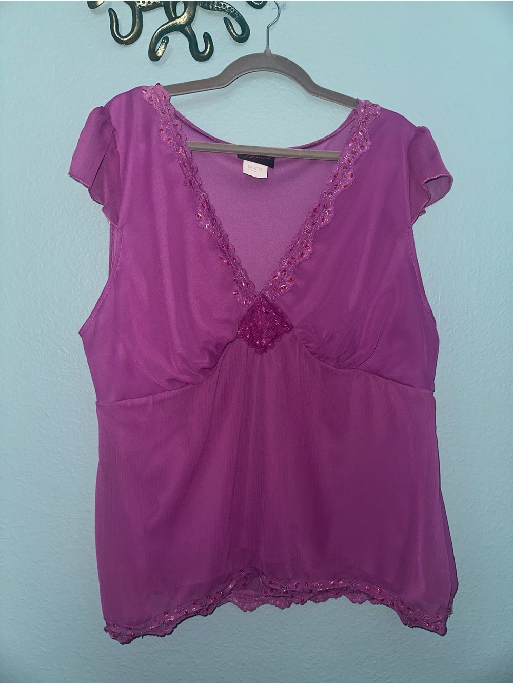 Y2k pink blouse with beading detail